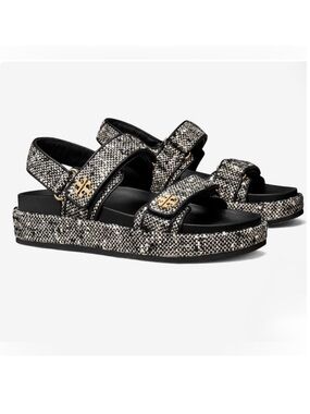 Tory Burch Tweed Pattern
Slingback Sandals - Black Chic Black and White Sz 9 NEW